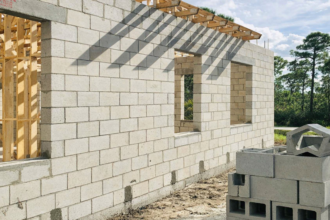 Foundation block wall installation in Hayden, ID